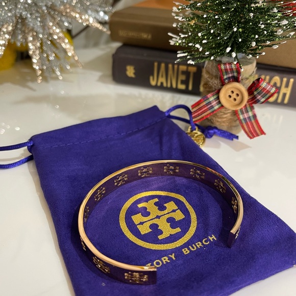 Authentic TORY BURCH NEW Rose gold PIERCED T CUFF BRACELET NEW with tags - Picture 6 of 11